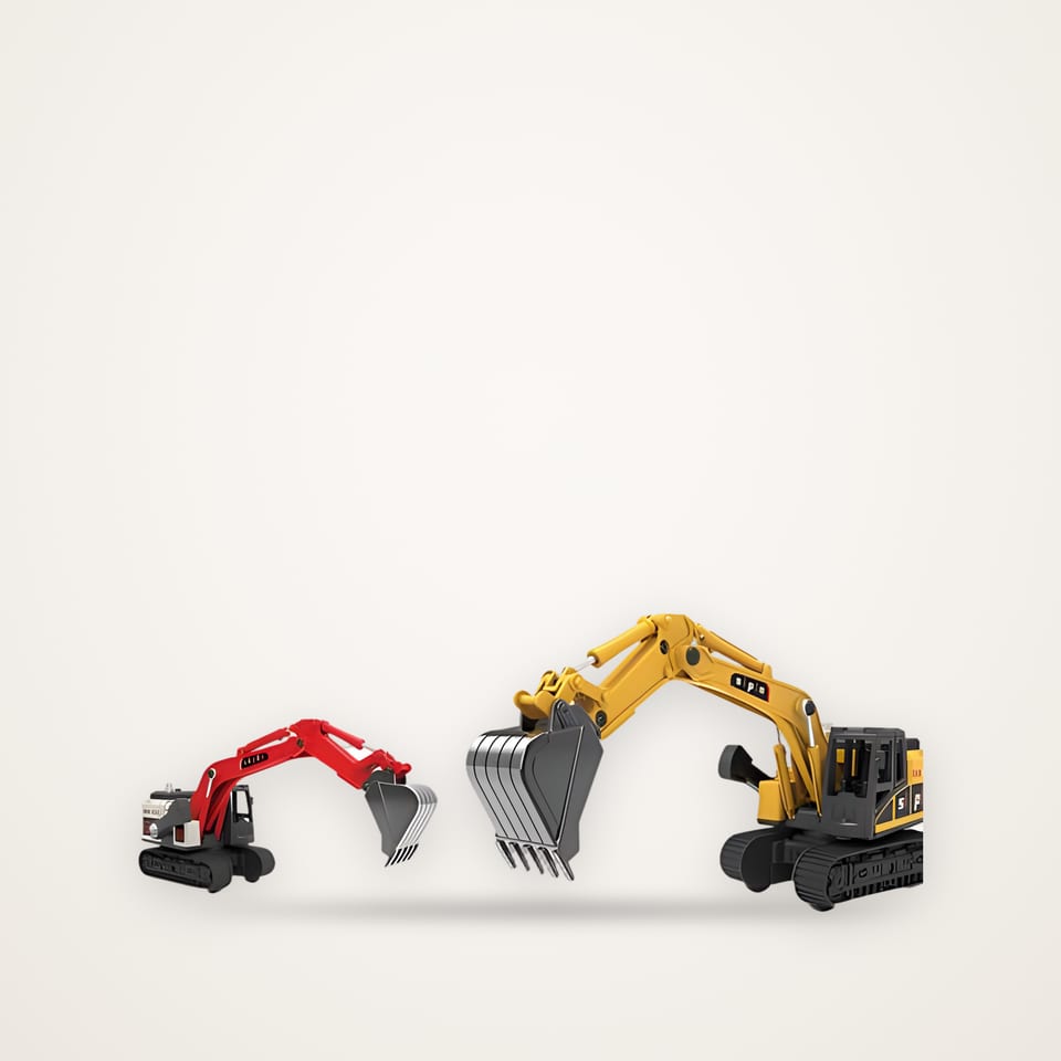 Friction construction vehicles, box of 8