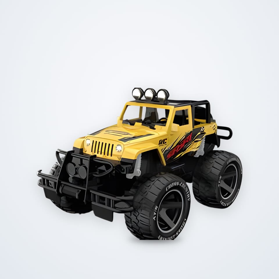 Big-wheel remote-control off-road jeep, 1:14, yellow